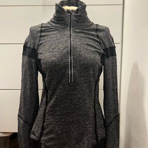 Size 12 1/4 zip black/grey Lululemon jacket
